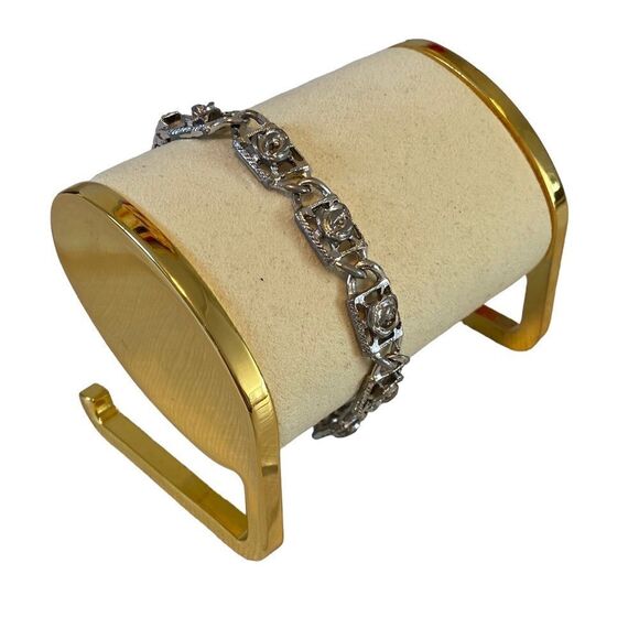 Sarah Coventry Vintage Matte & Etched Silver Toned Delicate Looking Bracelet. - Picture 2 of 7